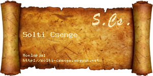 Solti Csenge névjegykártya